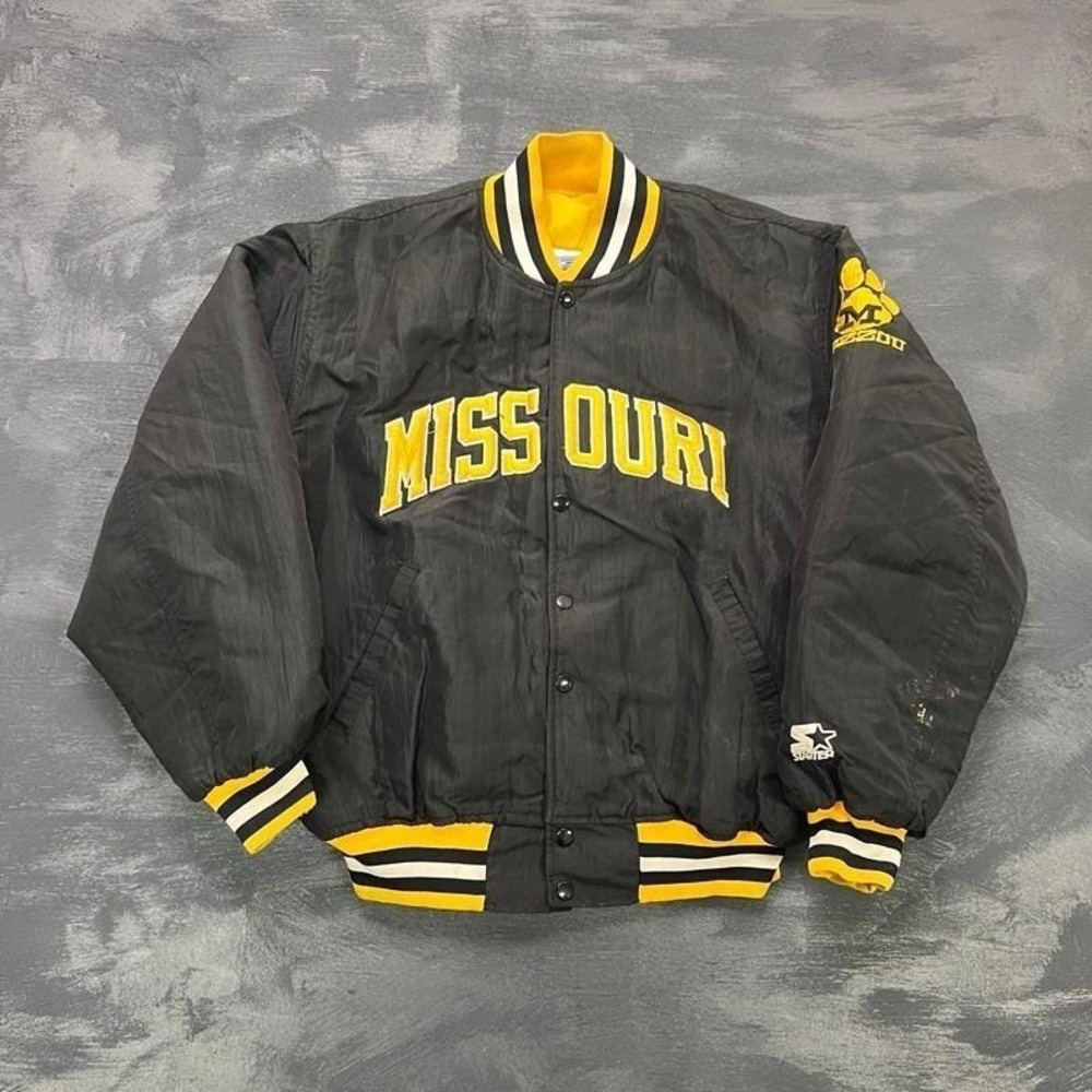 Vintage Missouri Tigers Satin Jacket Mens Large Black 1990s Starter
